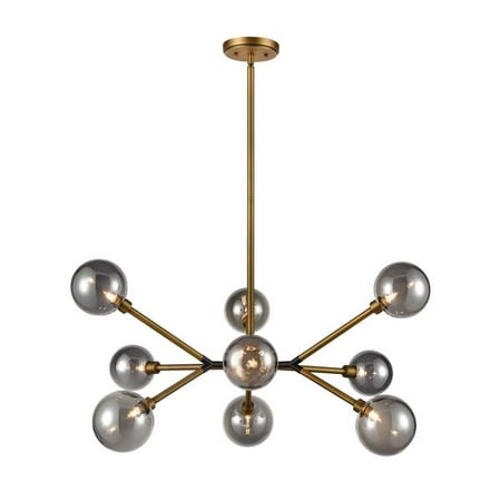 Brass Elk - Elk Modern Starting Point 9-Light Pendant In Aged Brass And Matte Black D4348