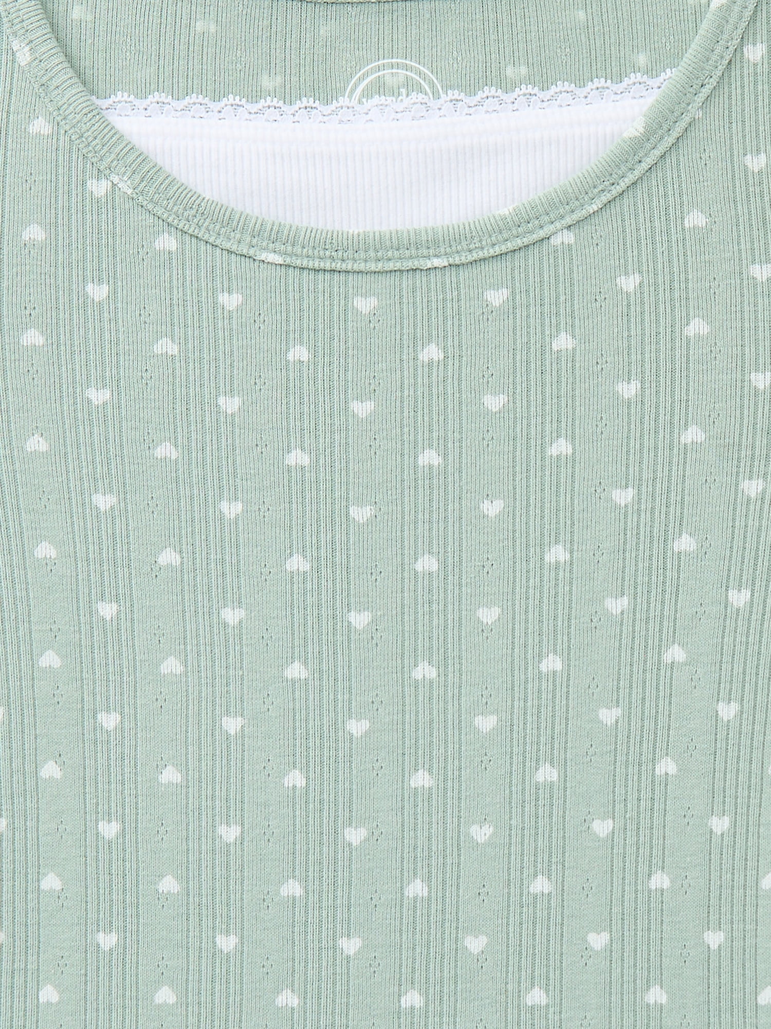 Wonder Nation Girls Pointelle Lace Top with Short Sleeves, Sizes 4-18, Plus