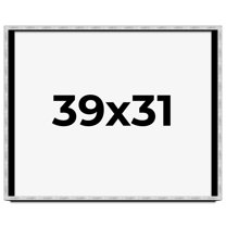 39x31 Frame Brushed Silver Solid Wood Picture Frame | 0.75 Inch Moulding Width | Rabbet Depth 0.75
