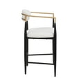 thumbnail image 5 of Barnes Modern Glam Beige, Black, & Gold Colored Cushioned Counter Stool, 5 of 6