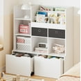 thumbnail image 6 of Kids Bookshelf 47.8in Toy Storage Organizer with Drawers Modern Bookcase with Cubbies Wooden Storage Cabinet Floor Toy Chest Playroom, Classroom, Nursery, Kids Room, 6 of 9