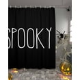 thumbnail image 2 of SPOOKY Halloween White Letter Black Texture Shower Curtain Set ，Waterproof Fabric Shower Curtains Shower Curtains for Bathroom,Bathroom Decor 54x"78", 2 of 6