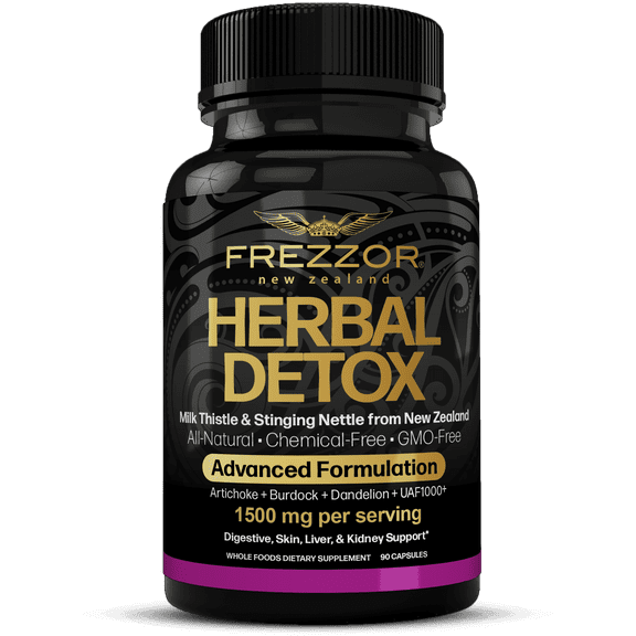 FREZZOR Milk Thistle Kidney and Liver Herbal Detox and Cleanse Supplement | Pure Organic Artichoke Extract Capsules | Kidney and Liver Health Support, 1 Bottle, 90 Capsules