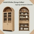 thumbnail image 4 of SinCiDo Arched Kitchen Pantry Storage Cabinet, 71" Tall Wood Storage Cabinet with 4 Doors and 6 Shelves for Dining Room Living Room, 4 of 8
