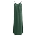 thumbnail image 7 of Omexry 2026 Dresses for Women Fashion Women Summer Round-Neck Casual Solid Sleeveless Sleepshirts Sling Backless Dress Army Green S, 7 of 7