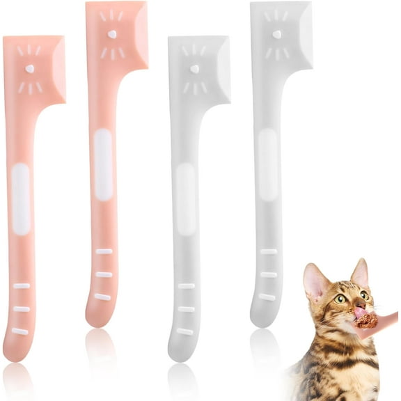 Cat Food Spoon - 4Pcs Cat Spoons for Wet Food Cat Food Spatula, Cat Can Opener Dog Spoon Pet Food Spoon for Cat Dog Pet