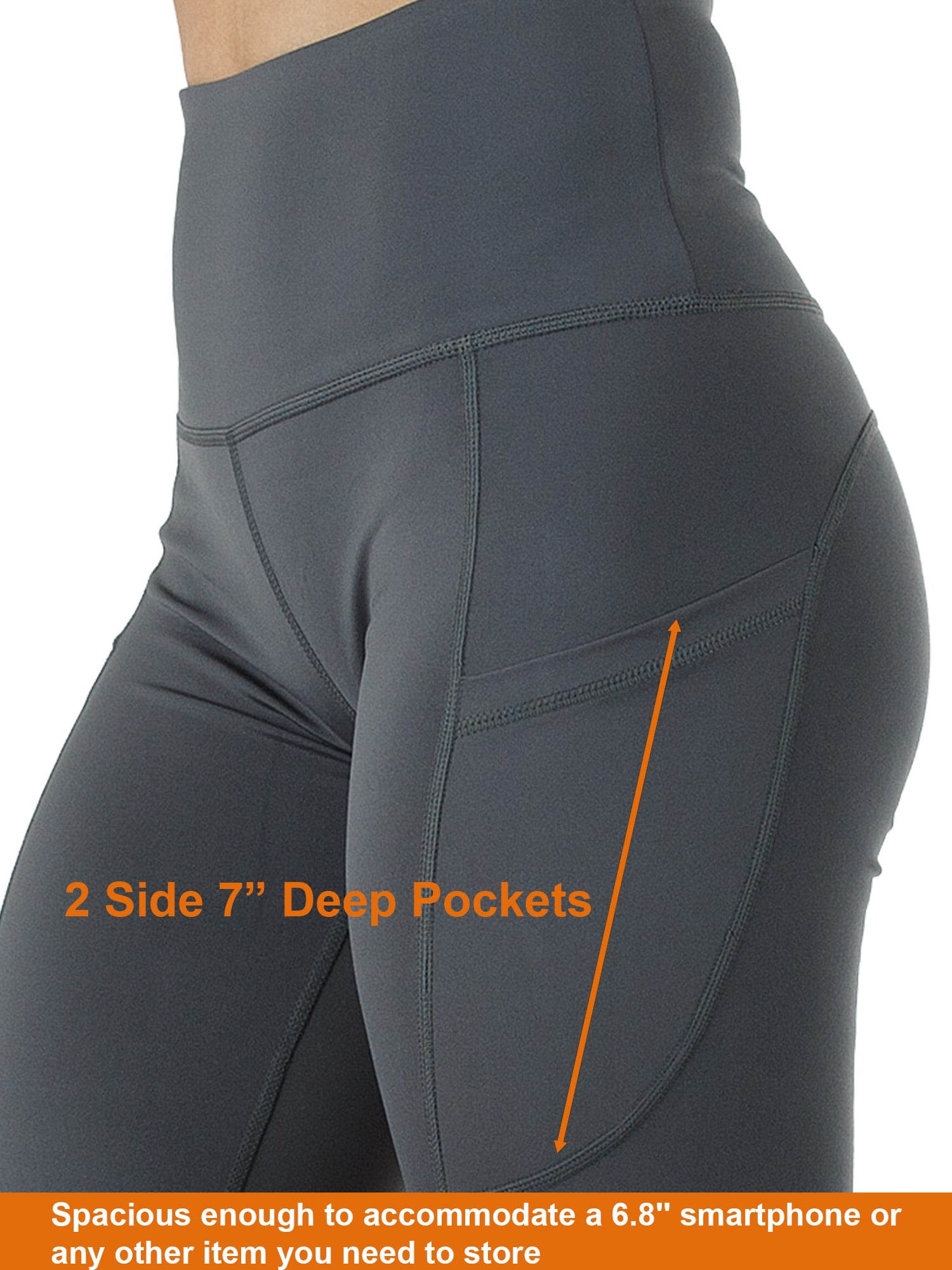 3-Pack Women's High Waist Yoga Leggings with Two Side Pockets Sports Legging Pants
