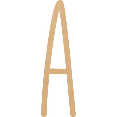 Unpainted Wooden 5'' Cream Peach Letter A, Paintable Alphabet A-Z