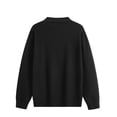 thumbnail image 4 of Zylanna Men Mock Neck Sweater, Long Sleeve Soft Solid Color Warm Pullover Knit Jumper for Daily Wear Black, 4 of 8