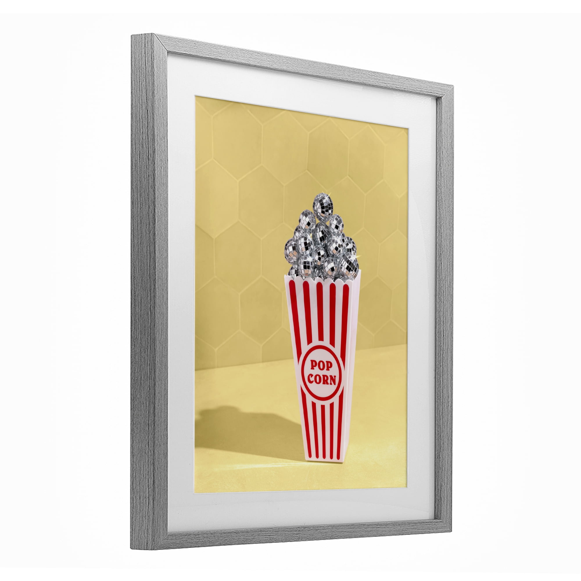 Stupell Industries Disco Filled Popcorn Gray Framed Print Under Glass, design by LISH Creative