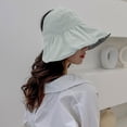 thumbnail image 5 of 54-58cm hat circumference adjustable summer empty top hat women's foldable hat big brim cute fruit sunshade sunscreen hat,Mint green, 5 of 5
