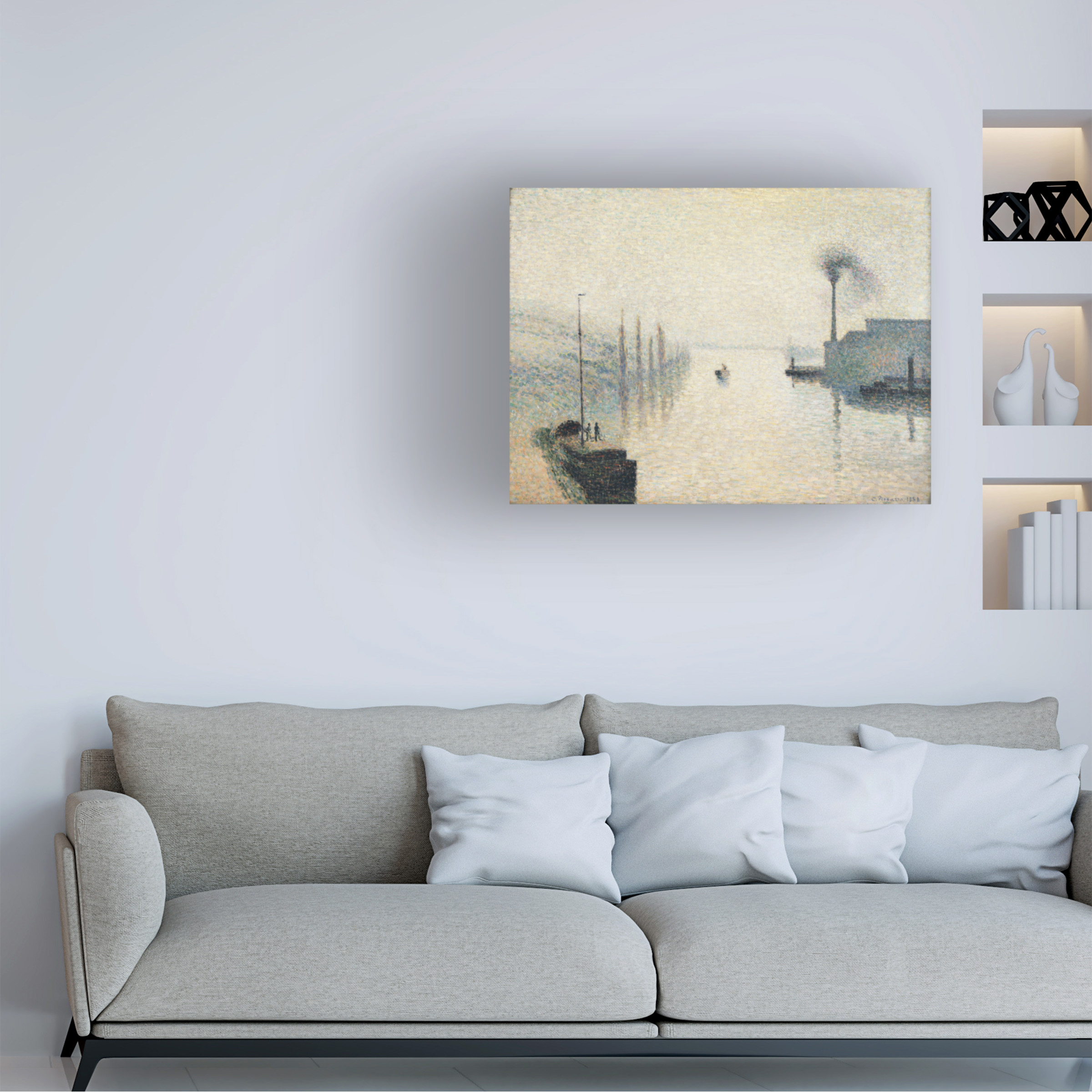 Pissarro 'Rouen, the effect of fog' Canvas Art