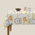 thumbnail image 3 of Wukai Rabbit And Milk Tea Waterproof Tablecloth for Kitchen Dining, Fits Square Tables for 2-4 Seats -60"x60", 3 of 7