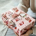 thumbnail image 3 of 67 Pattern Printing Christmas Wrapping Paper Rolls, Christmas Gift Wrap, Kids Funny Christmas Theme Wrapping Paper,Wide Birthday Xmas Santa Festive Present Wrapping Rolls(Pink-19.69*35.43 Inches), 3 of 7