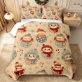 thumbnail image 2 of Erosebridal Cartoon Winter Snowman Twin Quilt Set 2 Pieces,Happy Xmas Twin Coverlet Set,Khaki,1 Bedspread and 1 Pillowcase, 2 of 7