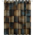thumbnail image 4 of Brown and Blue Geometry Color Block Splicing Blackout Curtains for Bedroom 2 Panels Out Curtains for Living Room Grommet Thermal Insulated Room Darkening Window Drapes-52"W x 84"L (Pack of 2), 4 of 7
