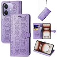 thumbnail image 1 of Funda Cartera FOXDOCK para OPPO A40 4G , Flip PU con Relieve de Gatos y Perros, Tarjetero y Soporte, 1 of 6