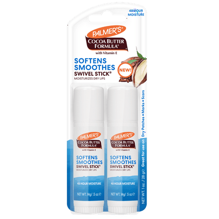 Palmer's Cocoa Butter Formula Moisturizing 2 Pack Swivel Stick with Vitamin E is Ideal for your "On the Go" Needs. It's a Moisturizer Stick for Dry Lips, Treats Dry Skin Patches, & much more 0.30 oz