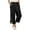 Black, variant on Women's Fashion Pre-Shrunk Wide Leg Pants - 9Inch Cuff Hem Embroidered Ankle Pants with Elastic Waistband Relaxed Fit & Comfortable Casual Straight Leg Trousers for Women S-2XL