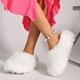 thumbnail image 6 of Primegos Women Fuzzy Mules Faux Fur Plush Slippers Fluffy Long Hair Slip-on Slides Non-Slip Home Shoes for Street Running Errands, 6 of 8