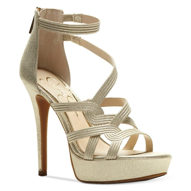 Not branded - Jessica Simpson Womens Bellanne Caged Platform Strappy Heels (Pale Gold, 11