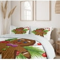 thumbnail image 6 of Ambesonne Gingerbread Man Duvet Cover Set, Christmas Cookie, 2-Calking, Brown Green Red, 6 of 7