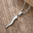 thumbnail image 2 of Vnox Italian Horn Necklace for Women, Silver Horn Necklace Stainless Steel, Cornicello Necklace for Men, 2 of 6
