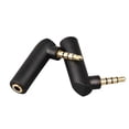 thumbnail image 2 of 90 Degree Plug Adapter 3.5mm Male To Female Headphone Stereo Audio Connector Right Angle Plug Aux Adapter-Black-5 pack, 2 of 5