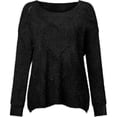 thumbnail image 3 of Sweaters for Women 2025 Fall Winter Long Sleeve Crewneck Hollow Out Knit Sweater Jumper Top Womens Pullover Sweaters, 3 of 6