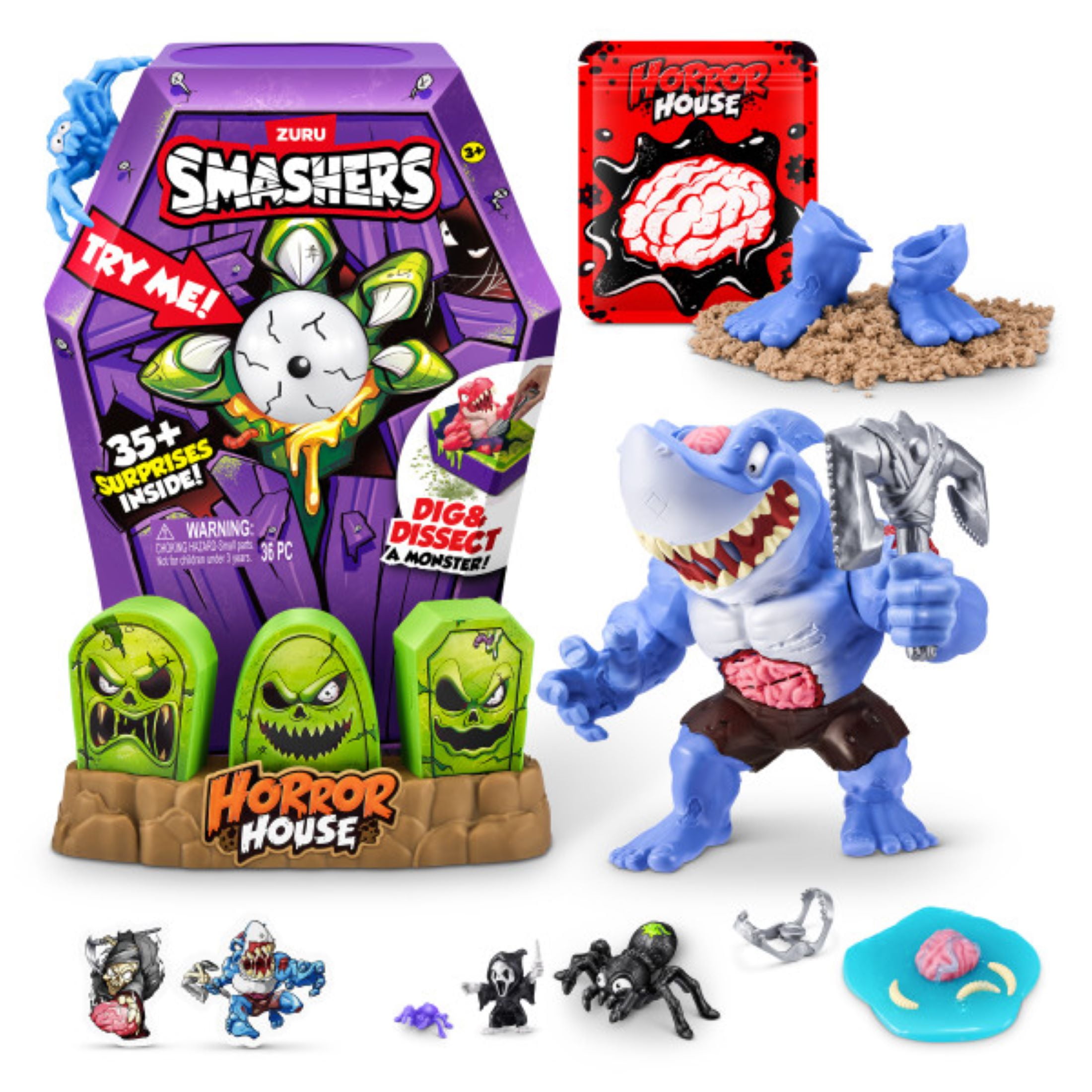 Smashers Mega Horror House, Surprise Unboxing, Interactive Novelty Collectable Toy for Kids by ZURU (图5) Smashers Mega Horror House, Surprise Unboxing, Interactive Novelty Collectable Toy for Kids by ZURU (图5)