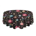 thumbnail image 5 of Pioneer Flower Floral Print Pattern Round Tablecloth 60"x60",Wrinkle Wipeable Table Cloth for Kitchen Dining Room Picnic Patio Party, 5 of 6