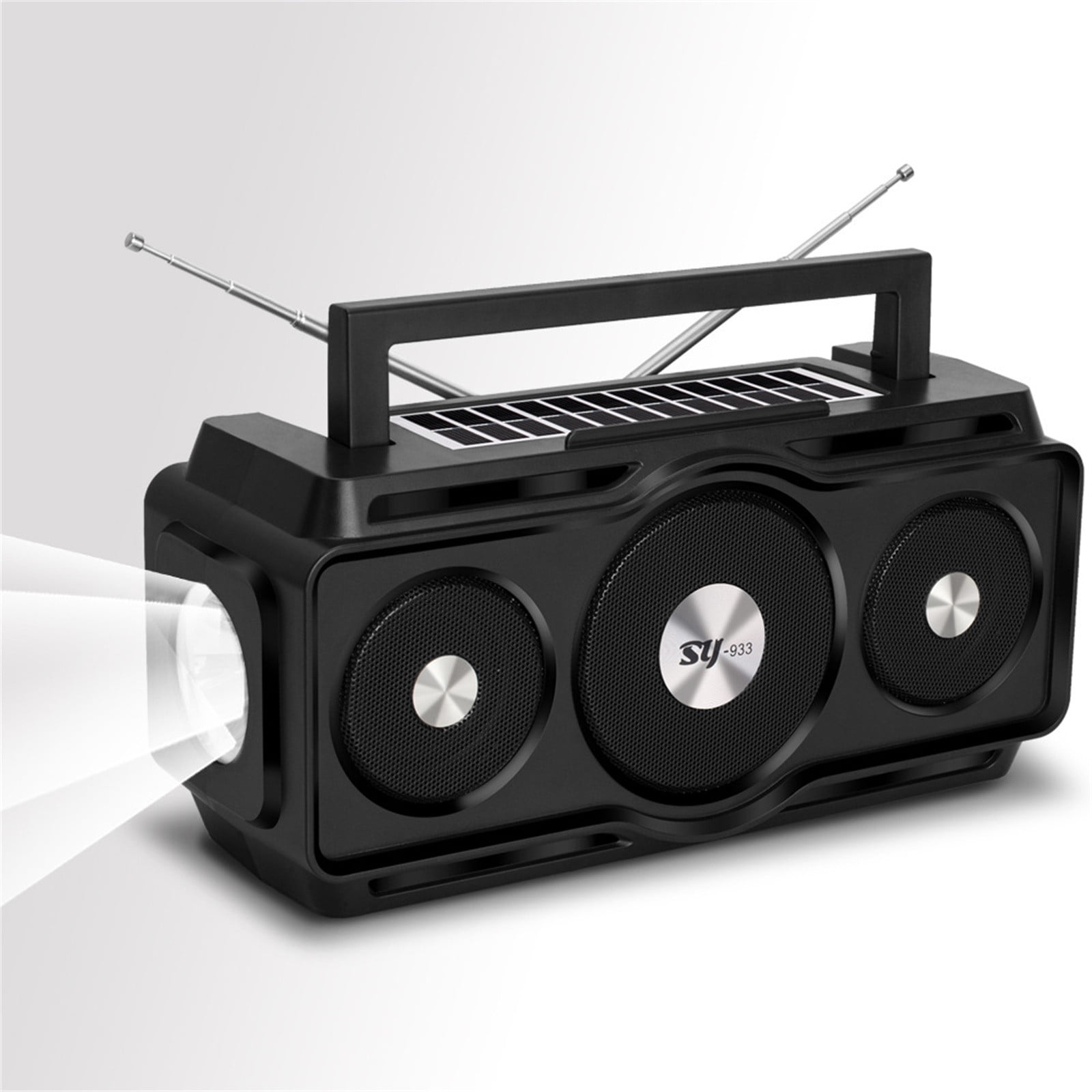Dianli Waterproof Bluetooth Radio Speaker With AM FM, Solar Charging, Built-In Flashlight And Reading Lamp, Portable Outdoor Digital Radio With Phone Stand For Camping Hiking Emergency Use