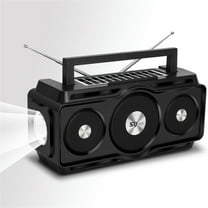 Waterproof Bluetooth Speaker Portable Digital AM FM Radio 8W 12hr Battery Solar Charging Flashlight Reading Lamp Power Bank IP5 Stereo for Outdoor Travel Emergency Home