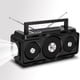 thumbnail image 1 of Altavoz Bluetooth Negro Radio, Portátil AM FM con Linterna, Carga Solar, Altavoz Radio Luz de Doble Potencia, Soporte Móvil al Aire Libre para Teléfono, Linterna Multifunción, 1 of 3