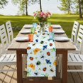 thumbnail image 4 of Table Runners 70 Inches Long Dress Scarves, Spring Butterfly Dragonfly Farmhouse Coffee/Dining/Kitchen Table Decor, Holiday Table Runner, Rustic Botanical Floral Teal Green 13x70 Inch, 4 of 9