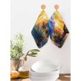 thumbnail image 3 of Summer Cactus Kitchen Dish Towels for Drying Dishes Set of 2, Sunset Horizon Vibrant Landscape Art Waffle Weave Microfiber Hand Tea Bathroom Towels Quick Dry & Absorbent Towel 12x12, 3 of 6