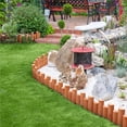 thumbnail image 2 of Renwick Outdoor Wooden Landscape Short Fence for Decorative Yard Patio, Set of 2, Brown, 2 of 9