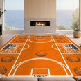 thumbnail image 2 of Design&I 5'x7' Ultra Soft Area Rug, Basketball Repeating Hoop Net Motif Bold Stripe Border Center None Fluffy Washable Non Shedding for Bedroom Living Room Home Office, 2 of 7