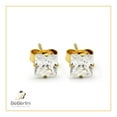 thumbnail image 7 of BEBERLINI Men Stud Earrings CZ 14K Gold Plated Stainless Steel Jewelry Square 5 mm, 7 of 7