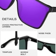 thumbnail image 5 of Fozono Oversized Flat Top Shield Sunglasses, Unisex One Piece UV Protection, 5 of 6