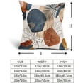 thumbnail image 4 of Boho Abstract Mid Century Pillow Covers 18X18 In Set of 2 Bohemian Minimalist Geometric Leaves Throw Pillow Cases Navy Blue Orange Gold Modern Pillow Cover Home Decor For Couch Room Porch Outdoor, 4 of 6