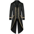 thumbnail image 6 of Men's Jacket Halloween Medieval Lapel Longline Jacket Long Sleeve Button Up Coat Classic Fit Jacket for Men Casual, 6 of 8