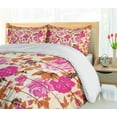 thumbnail image 5 of Ambesonne Vintage Duvet Cover Sets, Roses on Wood Backdrop, 2-Queen, Pink Orange, 5 of 7