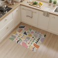 thumbnail image 2 of ODIKA 3'x5' Multicolor Geometric Abstract Artistic Washable Throw Rug Inspired by Vintage Moroccan Aesthetics Stain Resistant, Low Profile, Non-Slip for Entryway, Kitchen, Mudroom, 2 of 7