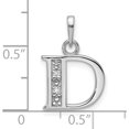 thumbnail image 4 of 14K White Gold Diamond Letter D Initial Pendant(Length 18.5) - Jbsp, 4 of 5