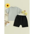thumbnail image 4 of Bslissey Toddler Baby Boys Casual Shorts Sets Short Sleeve Football Letter Print T-shirt + Solid Color Shorts 2Pcs 6M 12M 18M 24M 3T Infant Summer Daily Outfits, 4 of 9
