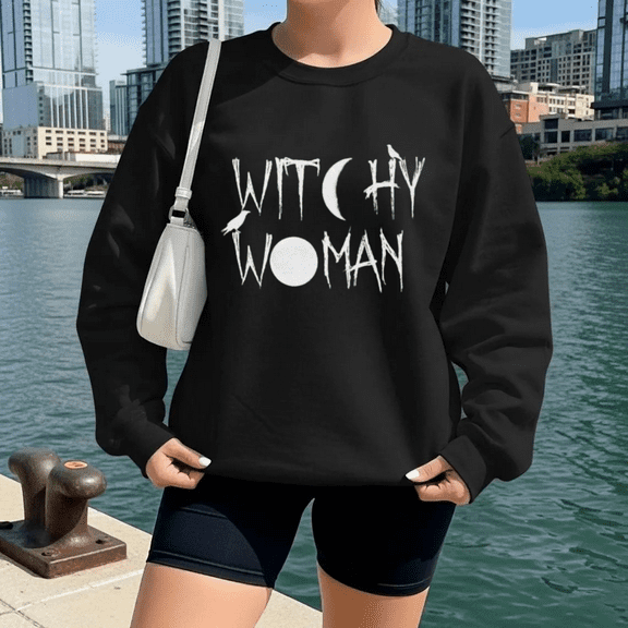 Witchy Woman Halloween Season Costume Sweatshirt, up to Size 5XL
