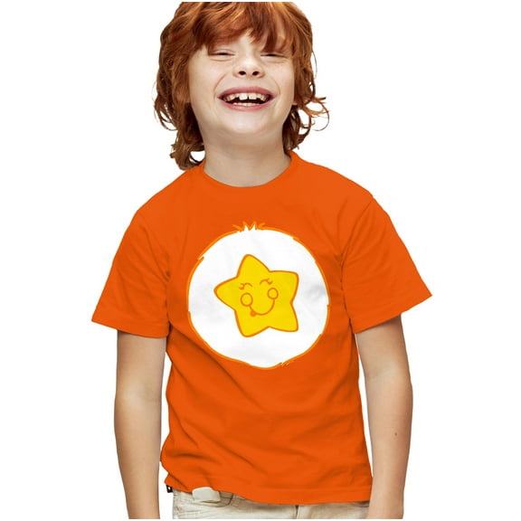 Care Bears Laugh A Lot Bear Belly Kids T Shirt for Youth Boys and Girls, Orange, Medium