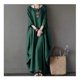 thumbnail image 1 of Summer Dress For Women Long Sleeve Loose Cotton Linen Long Dress For Casual, 1 of 4