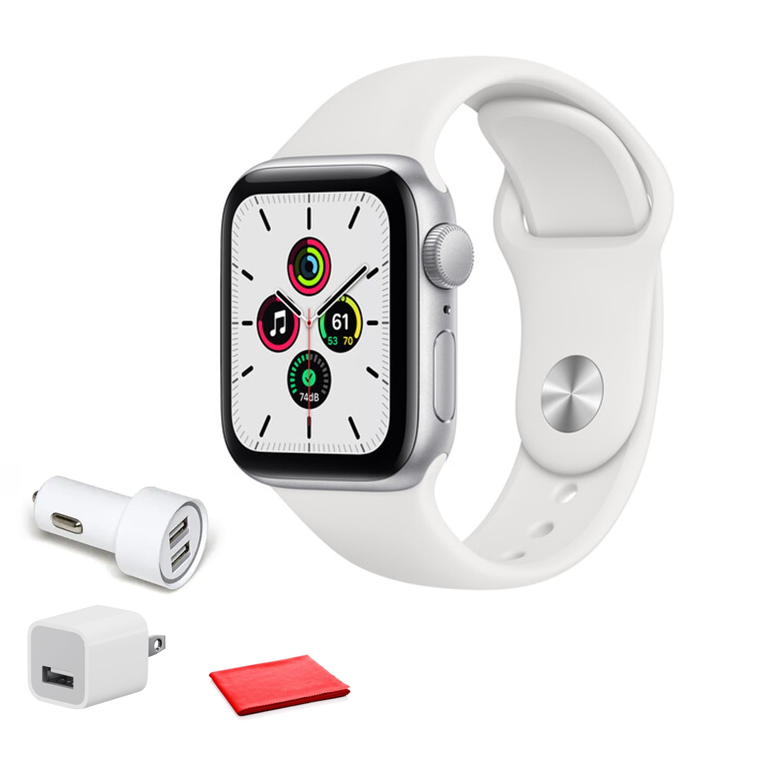 Apple Watch SE (GPS, 44mm) Silver + White Sport Band with Apple AirPods Pro  (New-Open Box) - Walmart.com